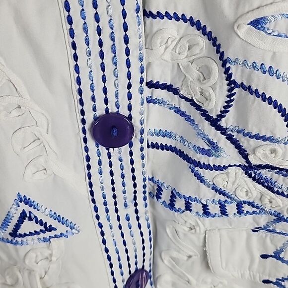 100% Cotton Embroidered Jacket with Mandarin Collar - Picture 9 of 12
